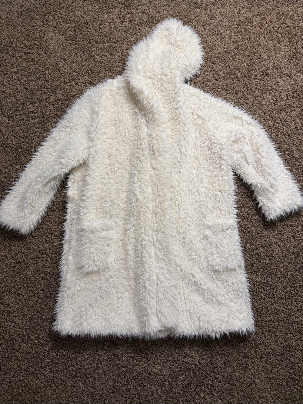 Xhilaration Ivory Hooded Teddy Coat